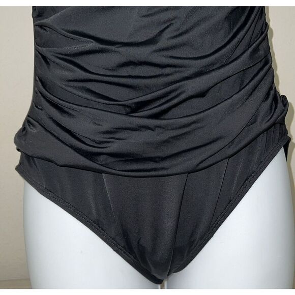 Hilor Womens Sz 6 1-Piece Swimsuit One Shoulder Swimwear Black NWT - Picture 9 of 13